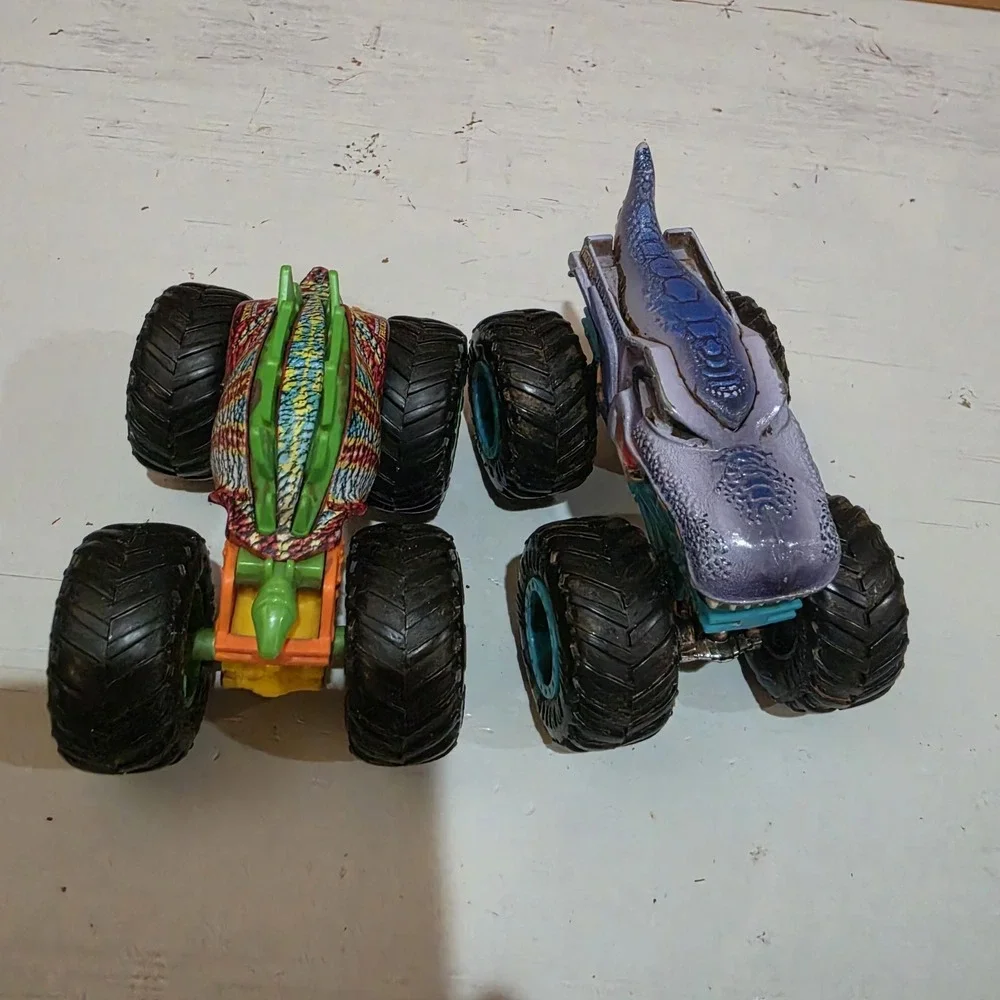 Lot of 2 Hot Wheels Monster Jam 1:64 Mega Wrex & Motosaurus